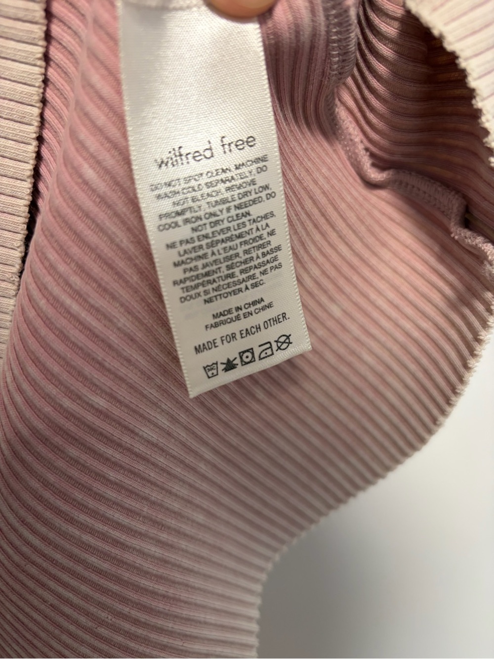 Aritzia Wilfred Free Light Pink Ribbed Dunes Mini Dress Women’s Size Small - Picture 5 of 6